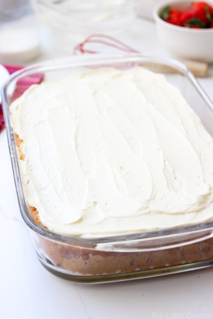  soaked in sweetened condensed milk, evaporated milk, and whole milk, topped with pillowy homemade whipped cream. Simple, budget-friendly, and absolutely the cake your family will ask for every time.